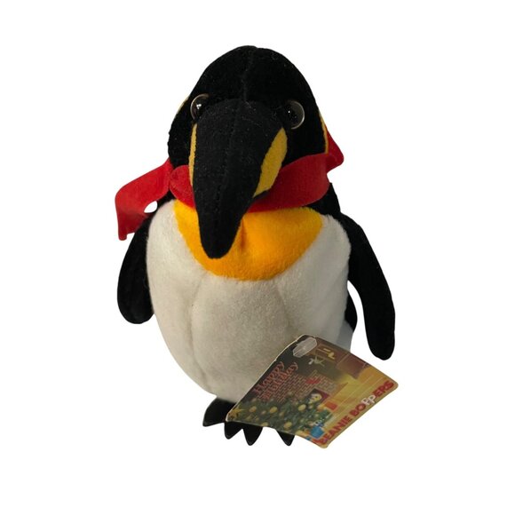 Vintage 24K Company Beanie Boppers Napoleon Penguin Plush With Red Scarf - Picture 3 of 6